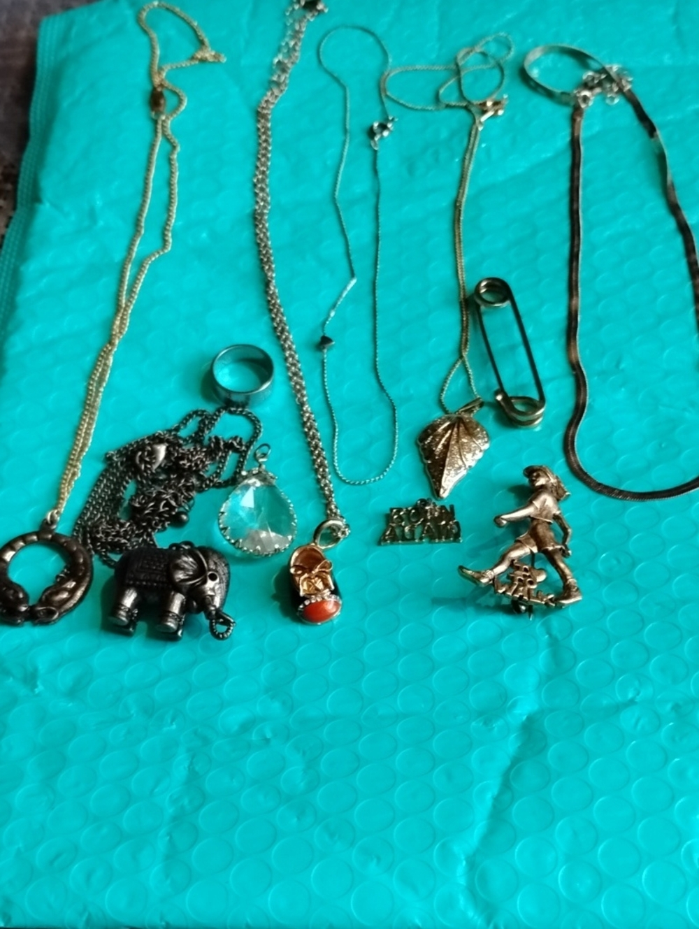 Gold Tone Mixed Charm Necklace Collection - Assorted Gold Pendants